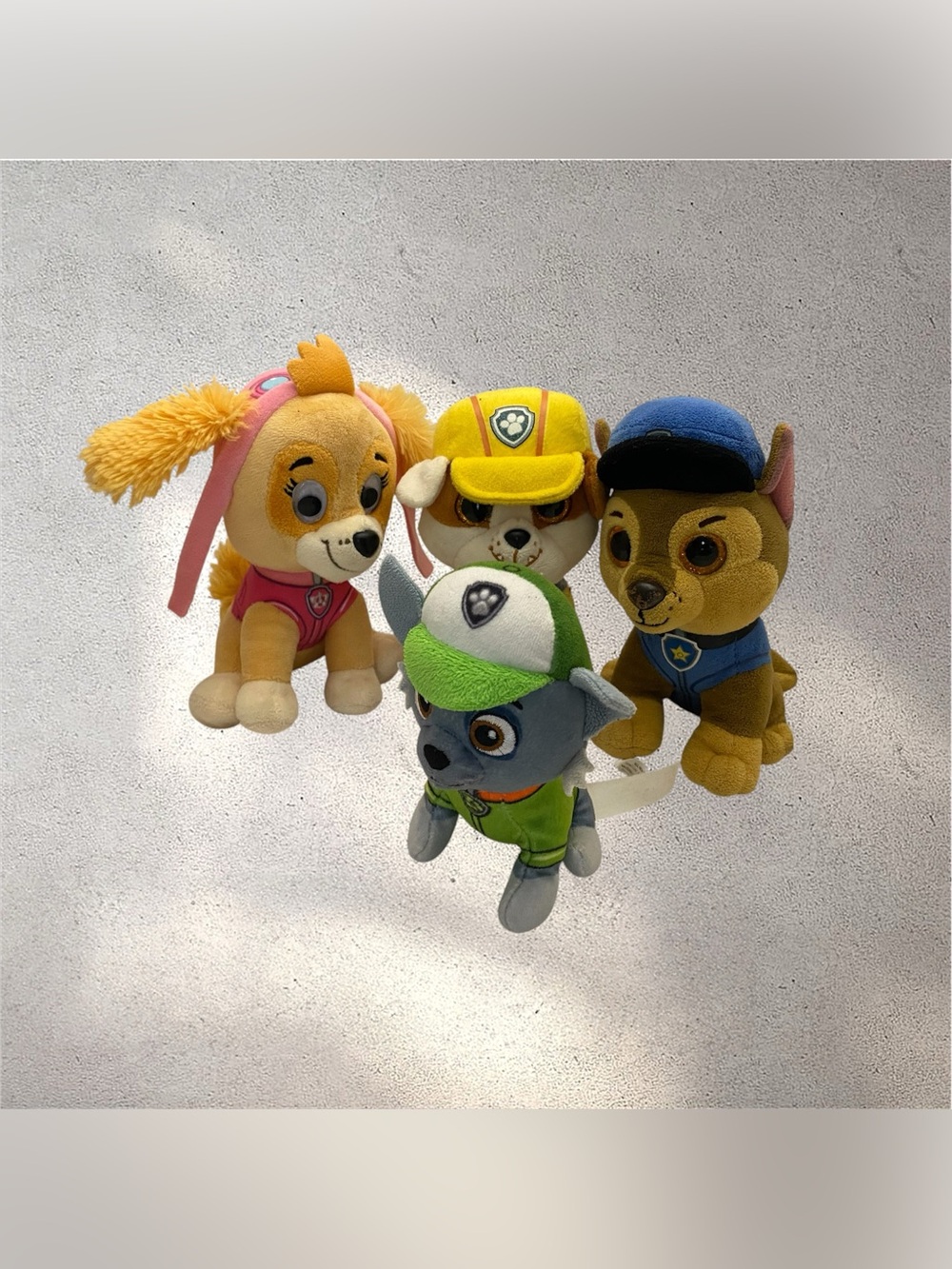 Paw Patrol Plush Lot 4 Chase Skye Rocky Rubble Stuffed Animals Nickelodeon Toys